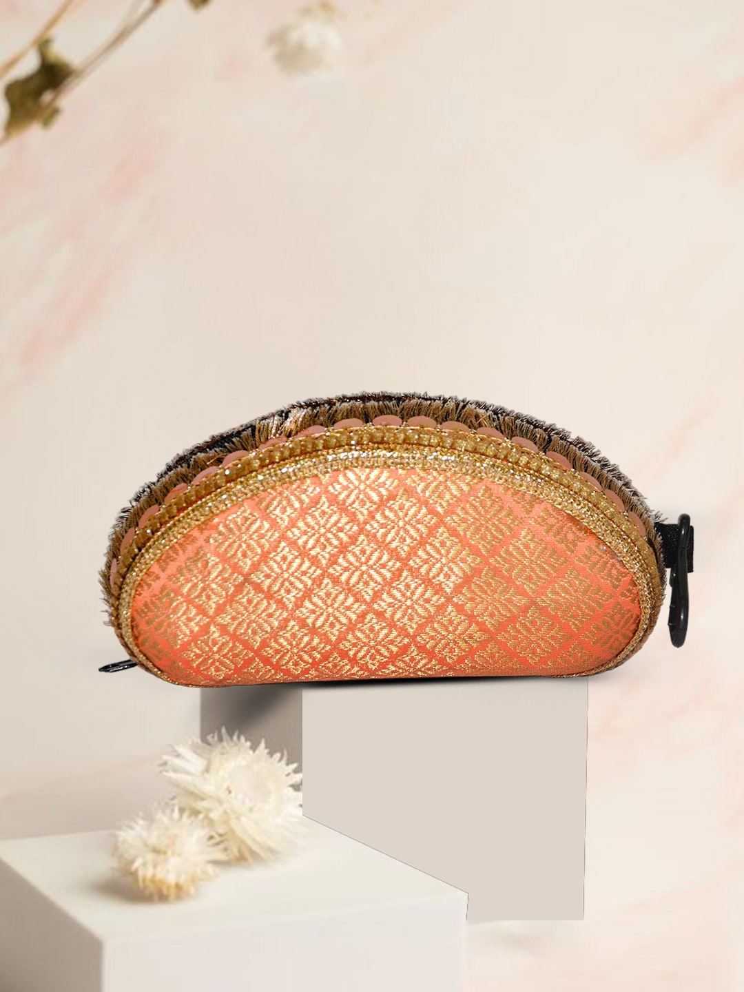 

ARTFLYCK Embellished Sunglasses Case, Peach