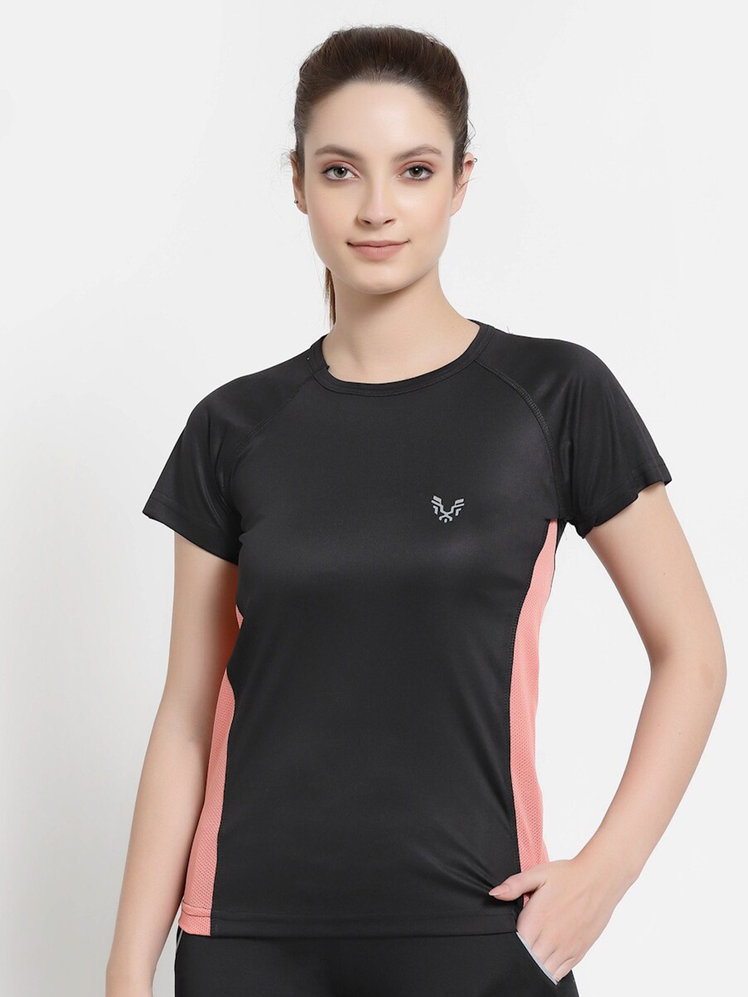 

UZARUS Raglan Sleeves Dry Fit Technology Sports T-shirt, Black