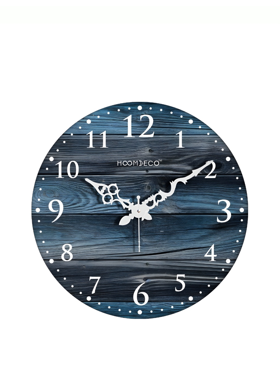 

HOOMDECO Blue & Grey Printed Round Vintage Wall Clock