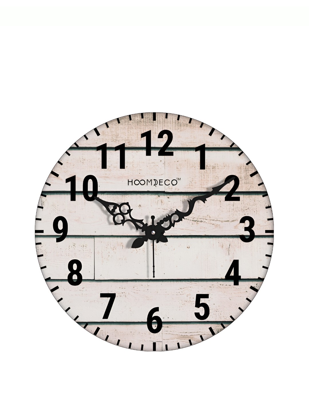 

HOOMDECO Beige Printed Round Vintage Wall Clock