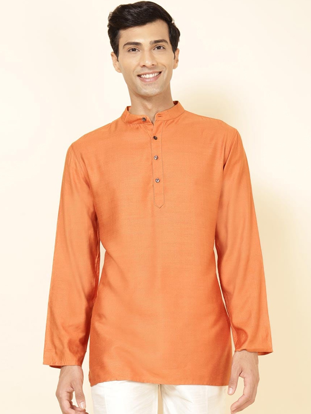 

Fabindia Mandarin Collar Kurta, Orange