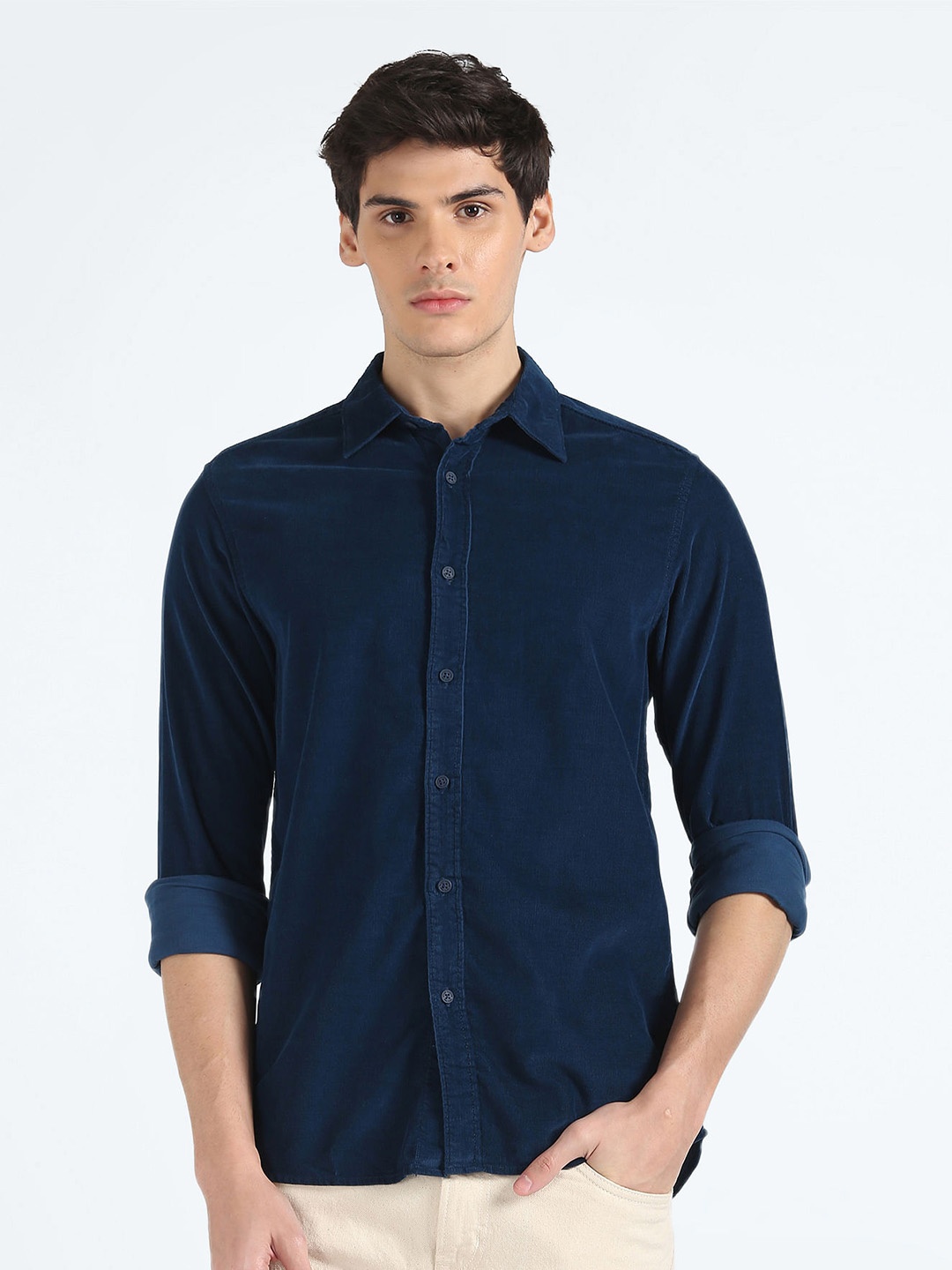 

Flying Machine Regular Fit Cotton Casual Shirt, Blue