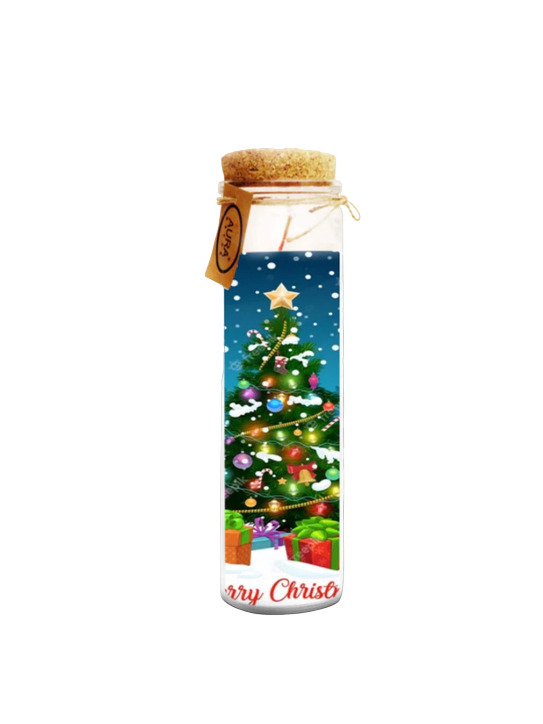 

AuraDecor Blue Christmas Church Printed Jar Candle