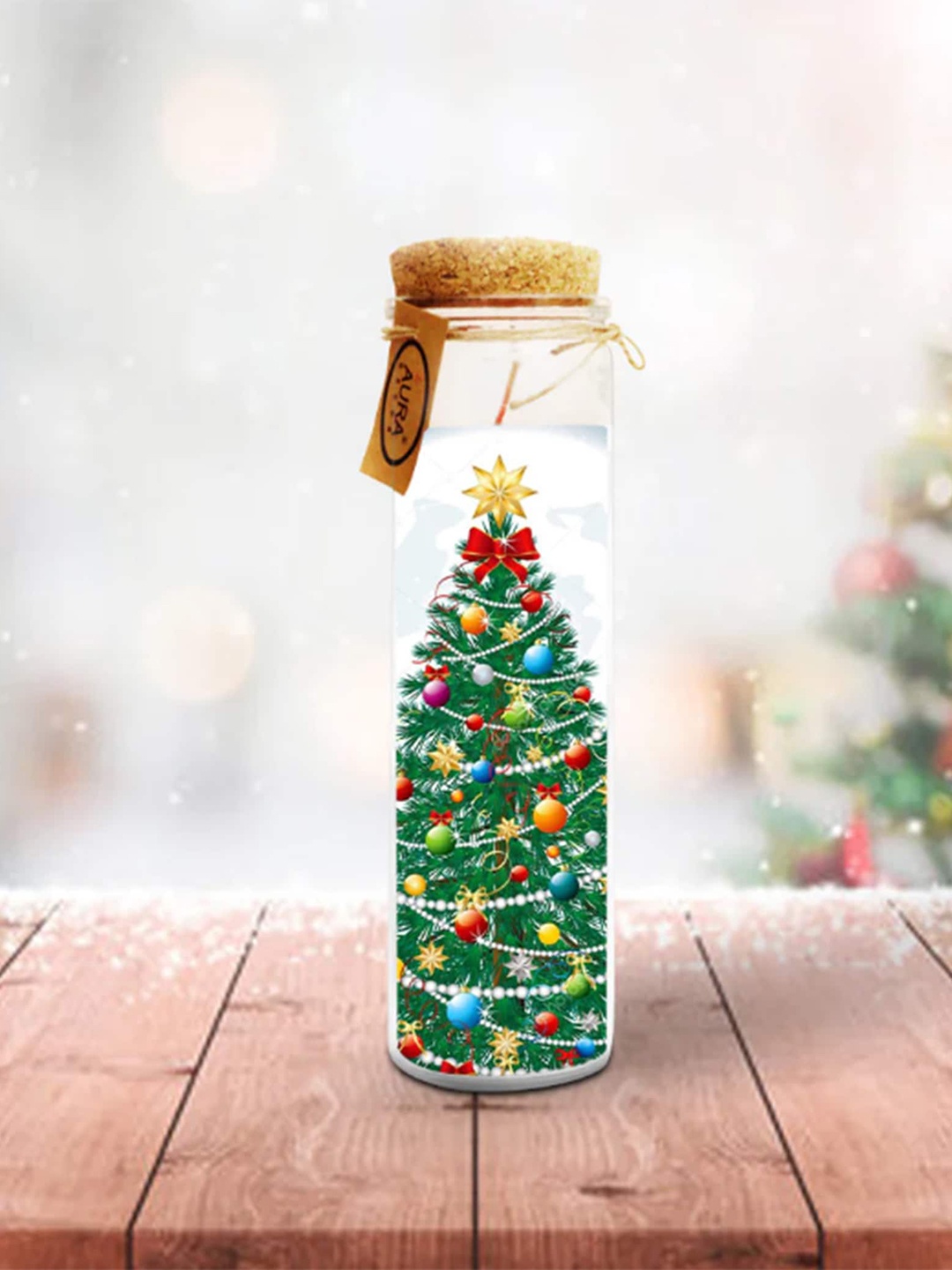 

AuraDecor Christmas Candle Green Christmas Tree Jar Candle