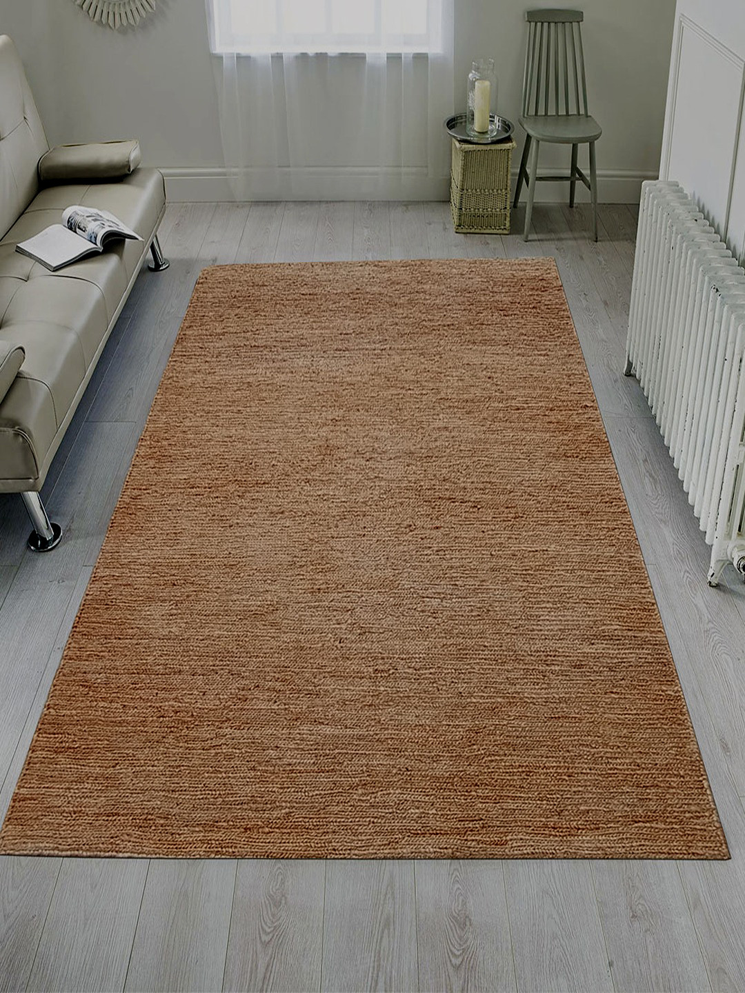 

MRIC Beige Self Design Jute Carpet