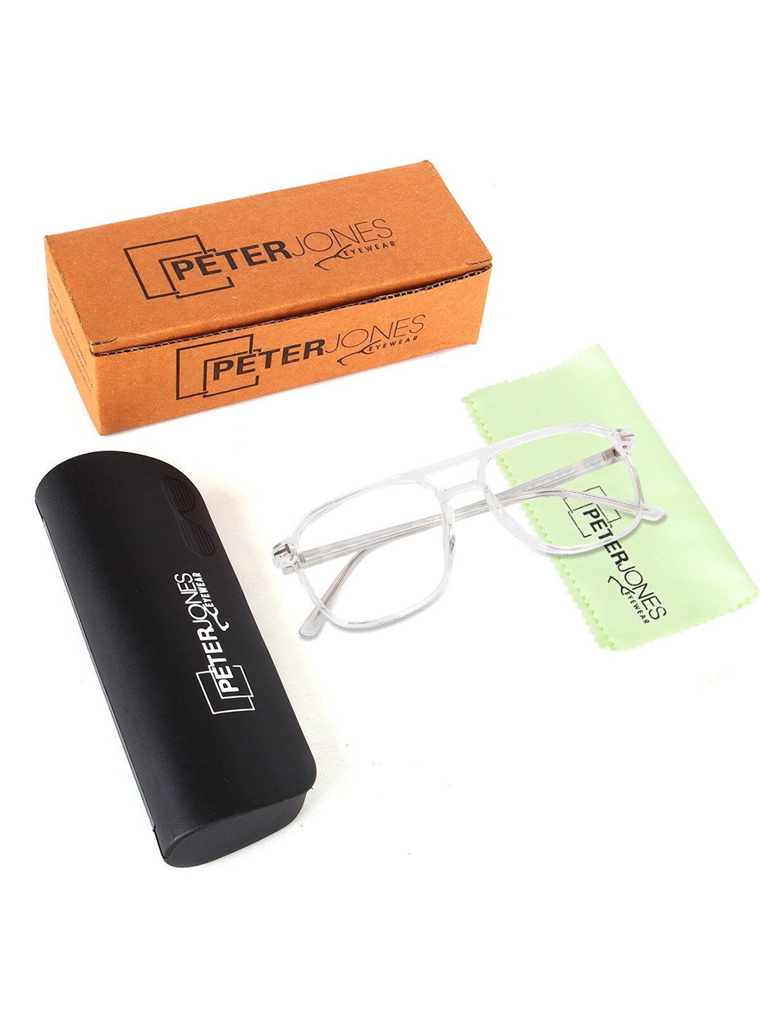 

Peter Jones Eyewear Unisex Full Rim Square Frames, Transparent