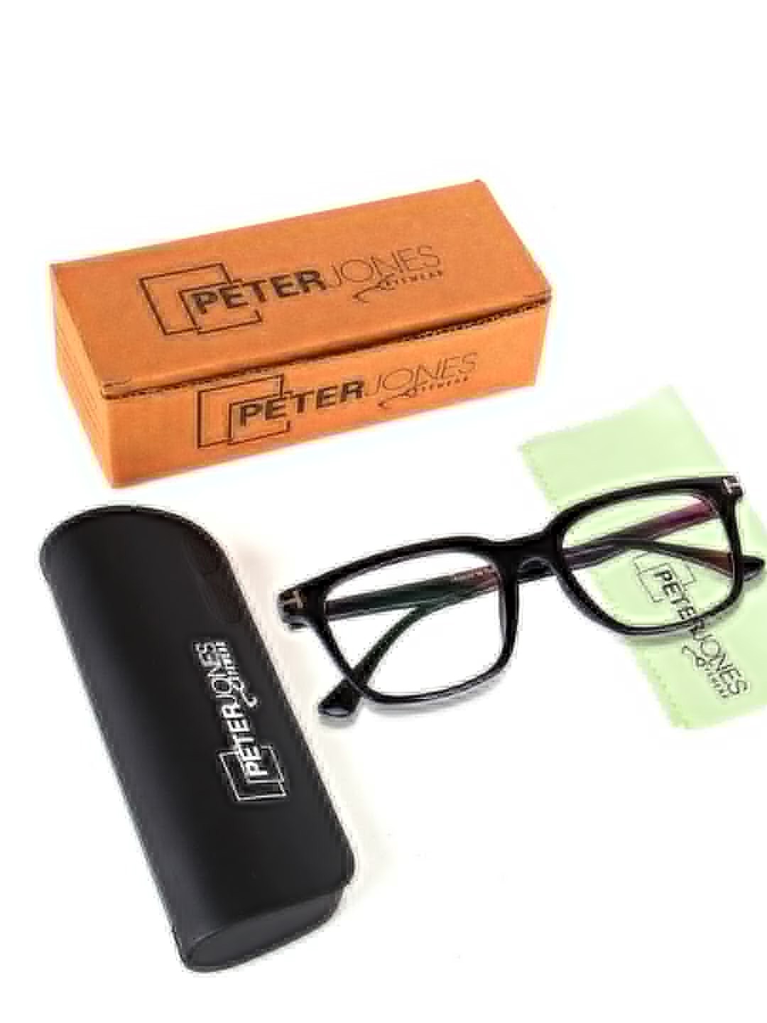 

Peter Jones Eyewear Unisex Full Rim Square Frames, Black