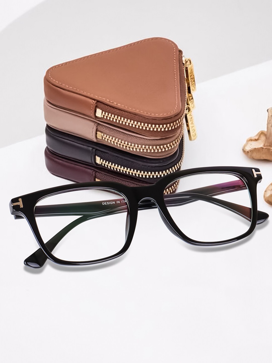

Peter Jones Eyewear Unisex Full Rim Square Frames, Black