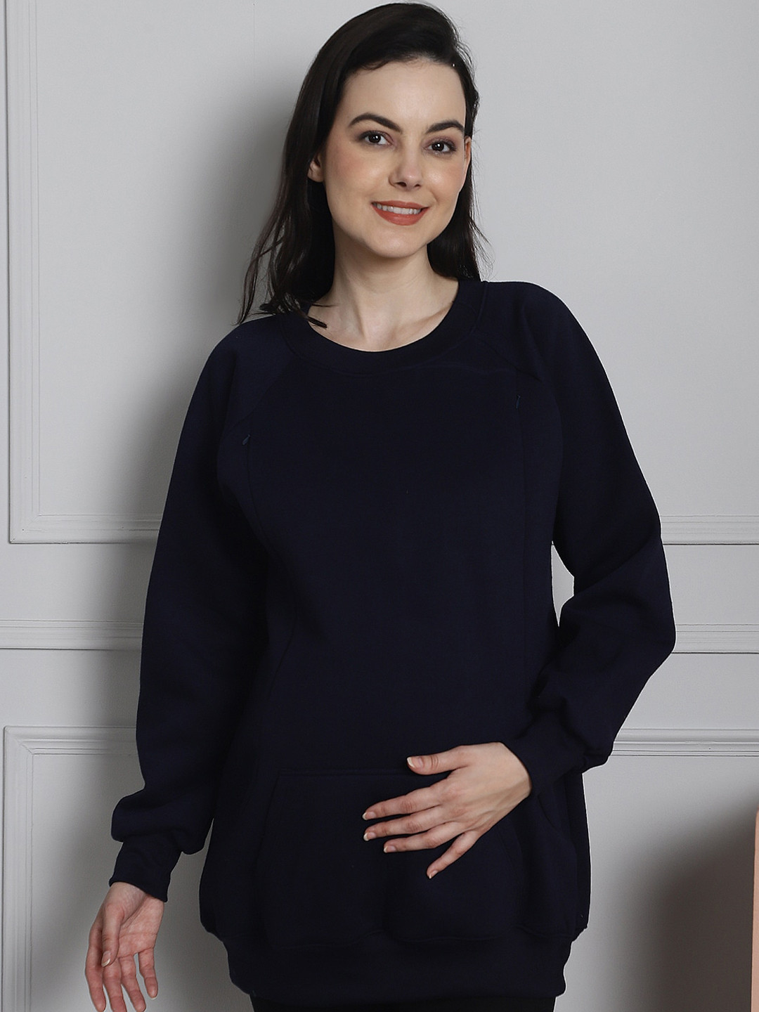 

Secret Wish Winter Maternity Lounge Top, Navy blue