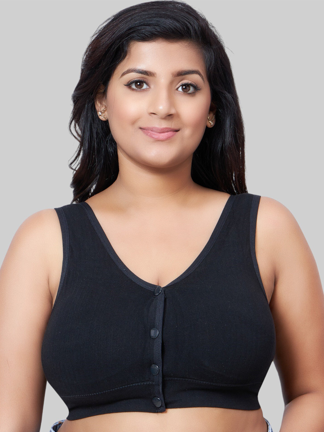 

PLUMBURY Plus Size Full Coverage Maternity Bra All Day Comfort, Black