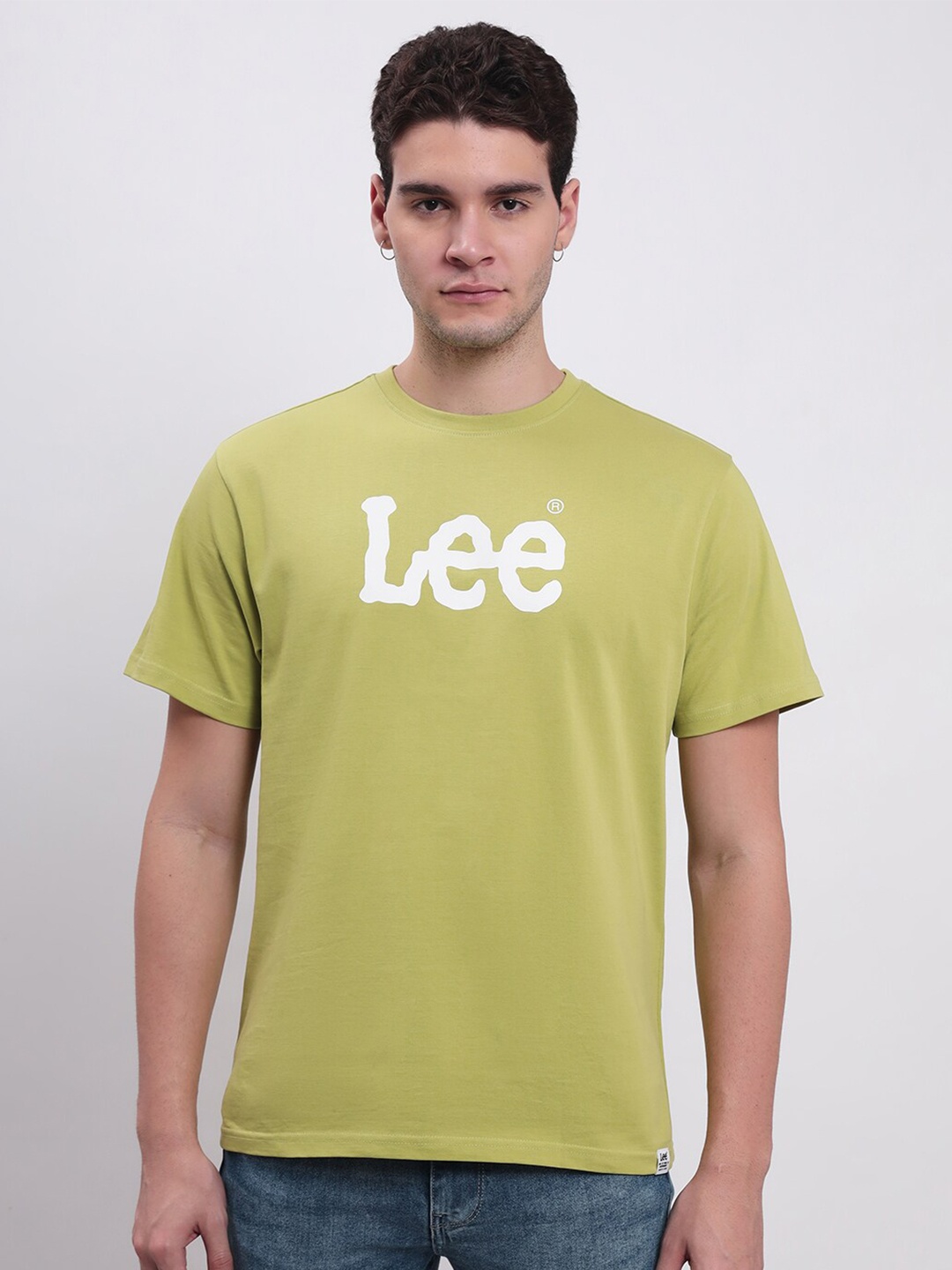

Lee Typographic Printed Relaxed Fit Pure Cotton T-shirt, Green
