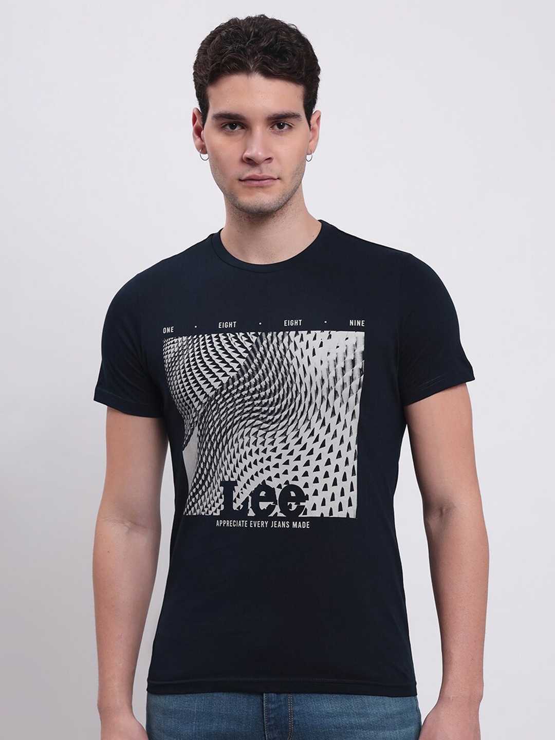 

Lee Graphic Printed Slim Fit Pure Cotton T-shirt, Blue