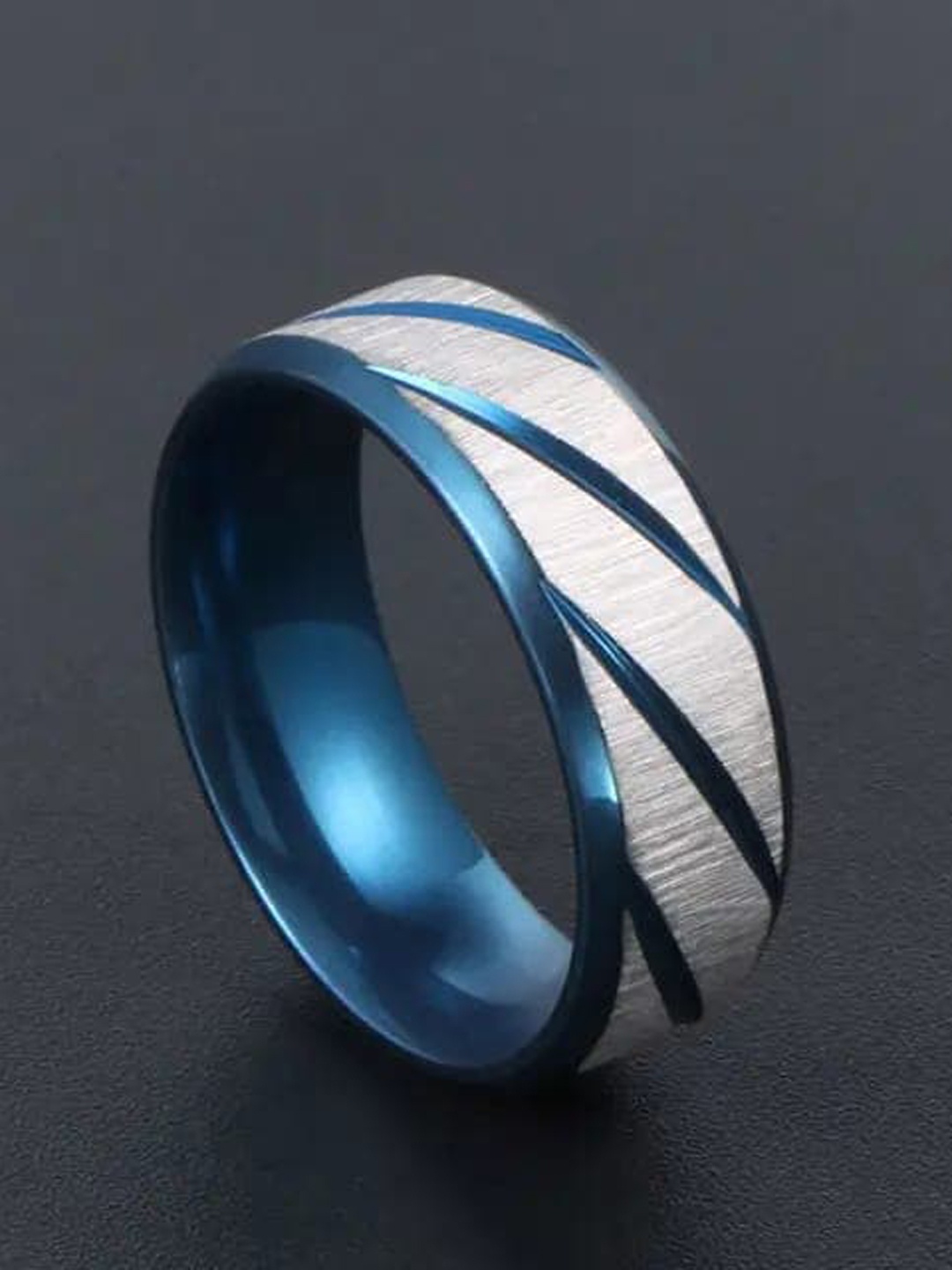 

VIEN Stainless Steel Finger Ring, Blue