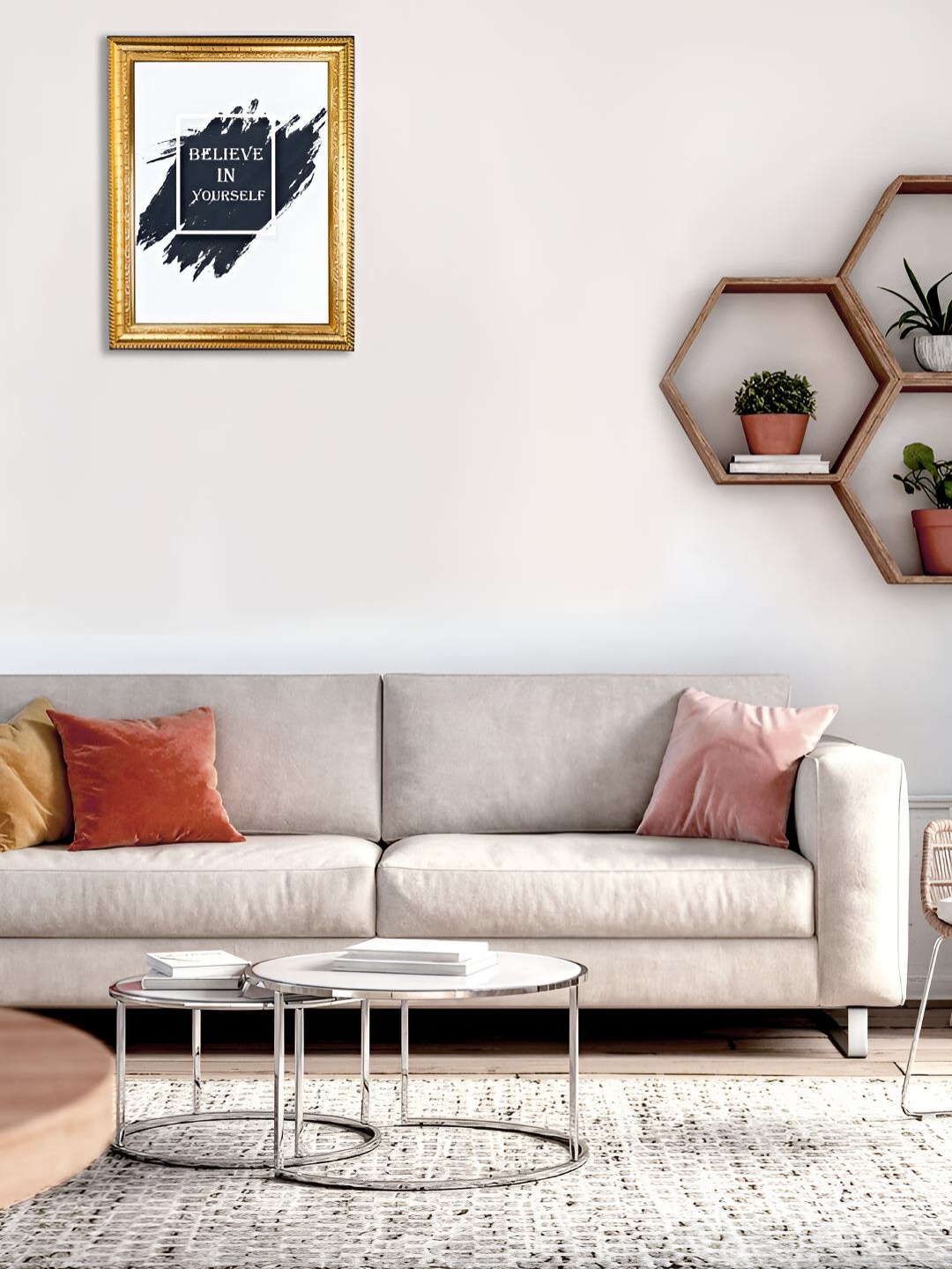

Hawai Gold Toned & Black Believe in Yourself Wood Wall Photo Frames