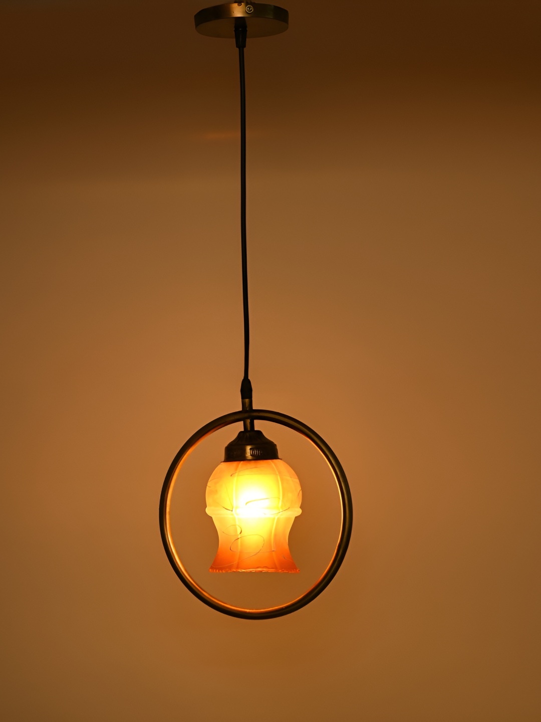 

Afast Yellow Printed Bell Shaped Ceiling Lamp