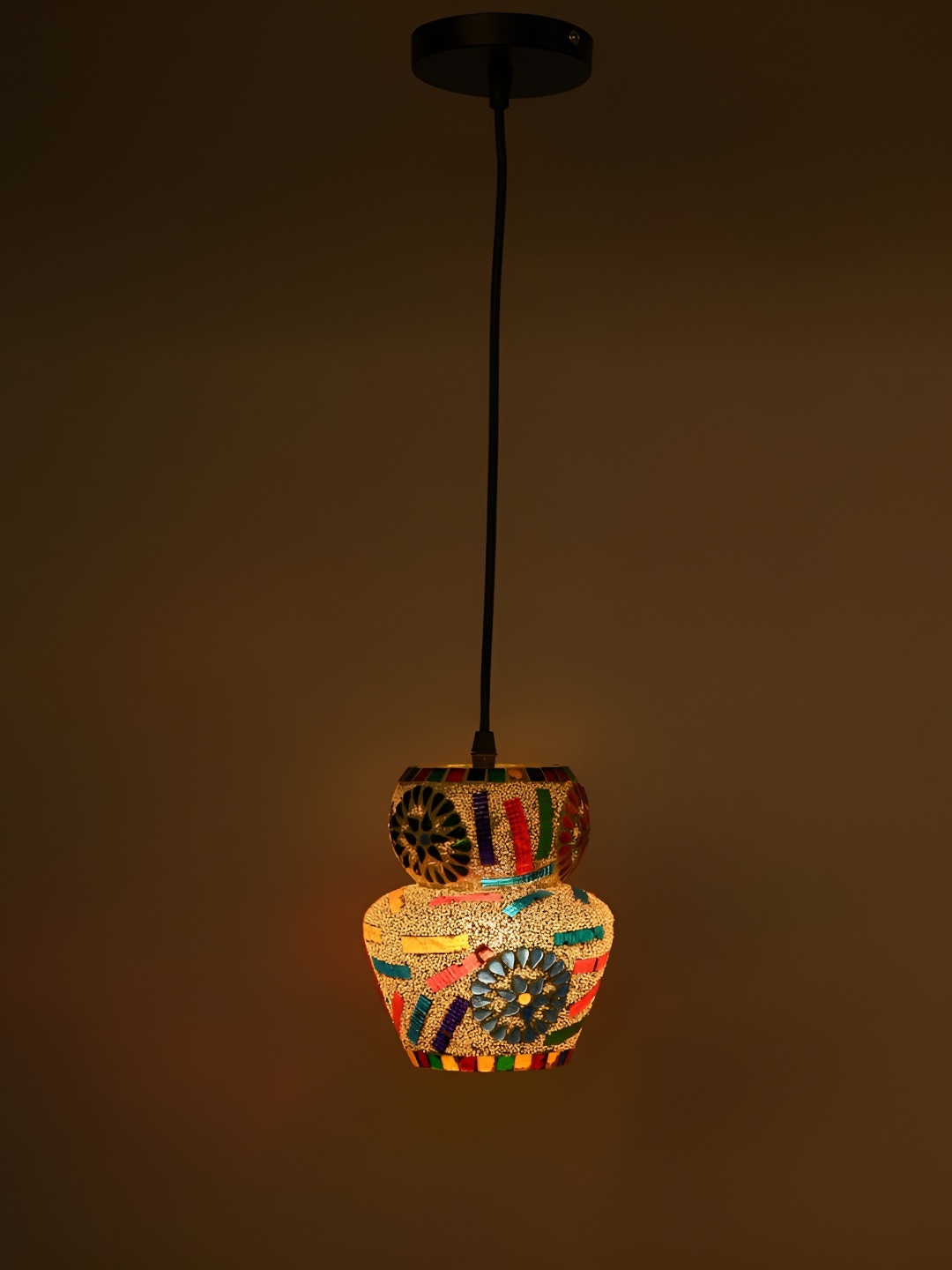 

Afast Beige & Orange Glass Textured Ceiling Lamp