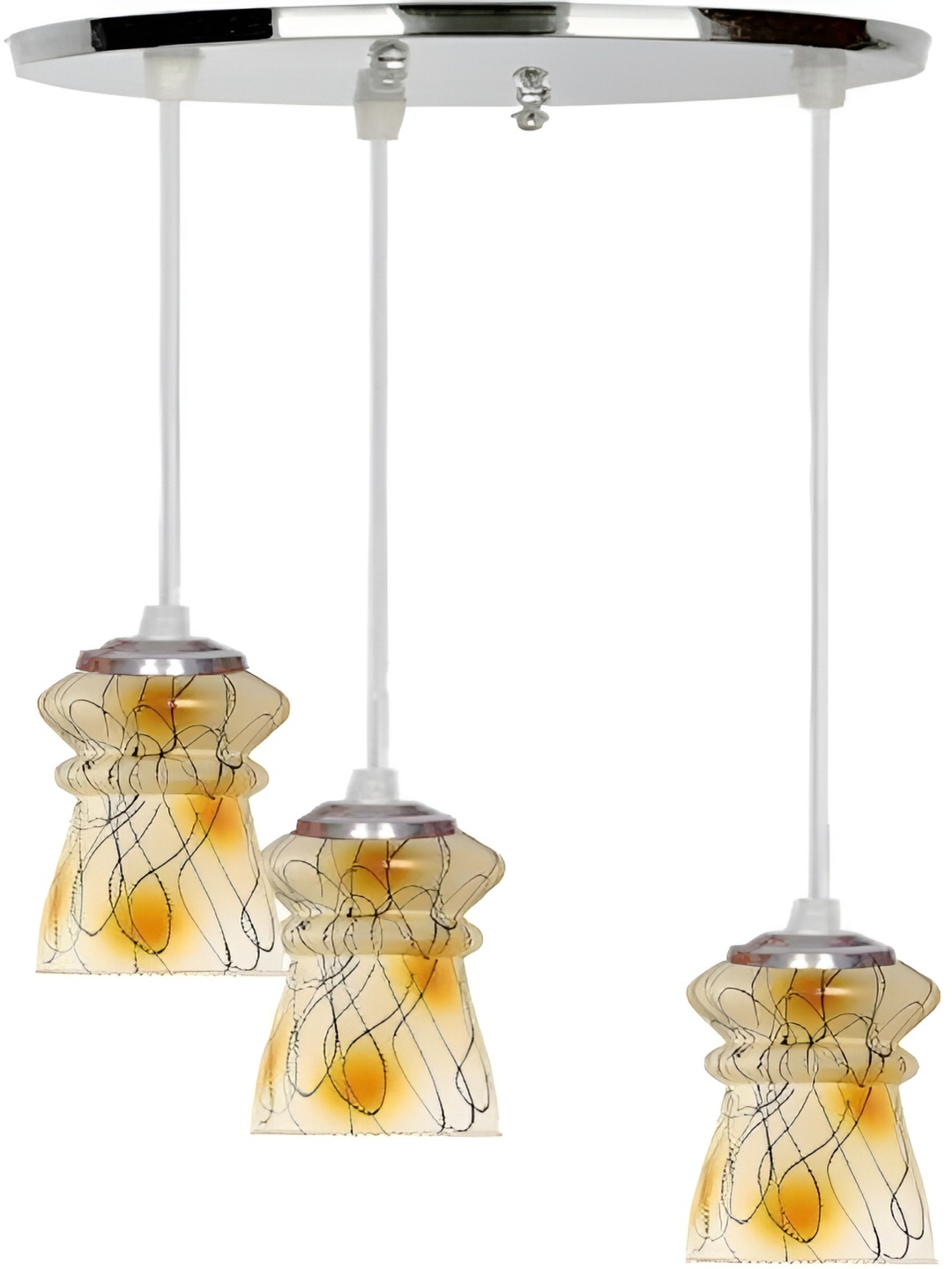 

Afast Cream & Yellow Textured Bell Shaped Traditional Ceiling Lamp