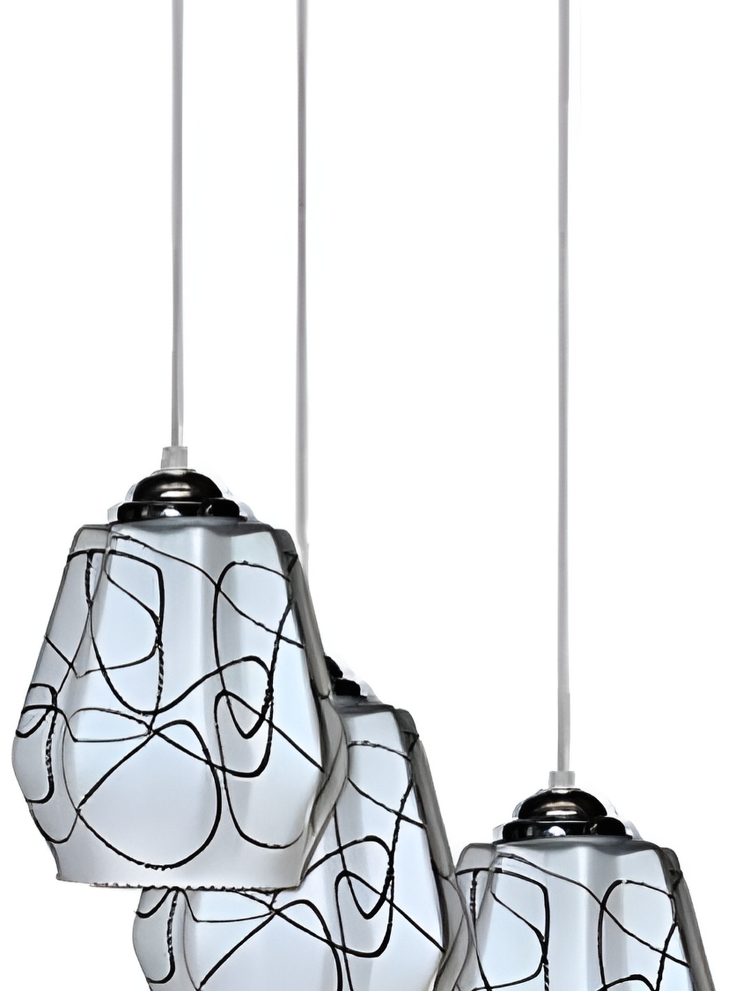 

Afast Blue & Black Printed Glass Contemporary Ceiling Lamp