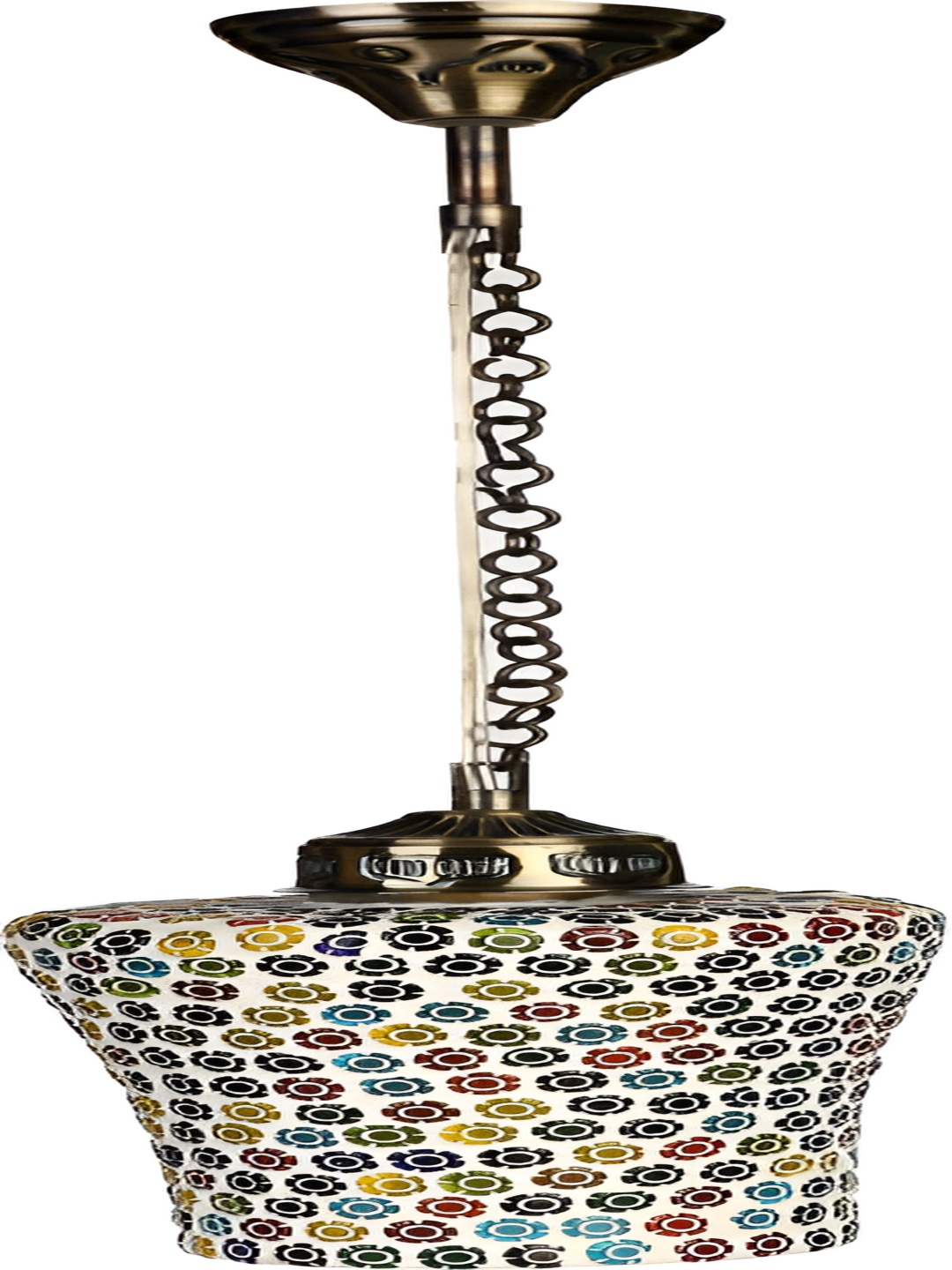 

Afast Bronze Toned & Off White Textured Glass Bell Shape Ceiling Lamp