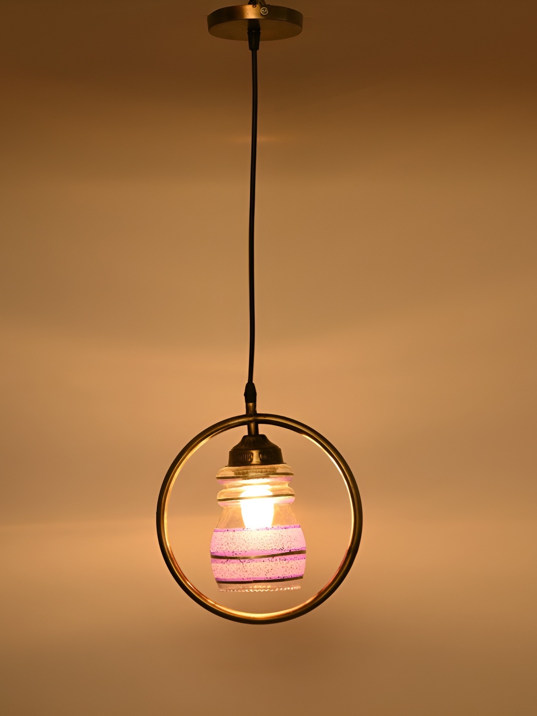 

Afast White & Purple Solid Bell Shaped Traditional Ceiling Lamp