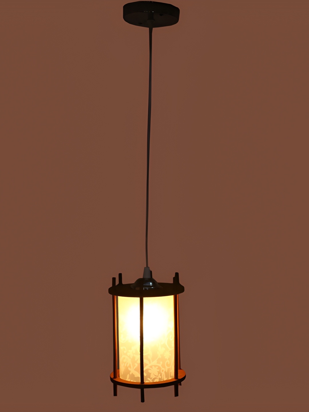 

Afast White & Brown Glass Printed Ceiling Lamp