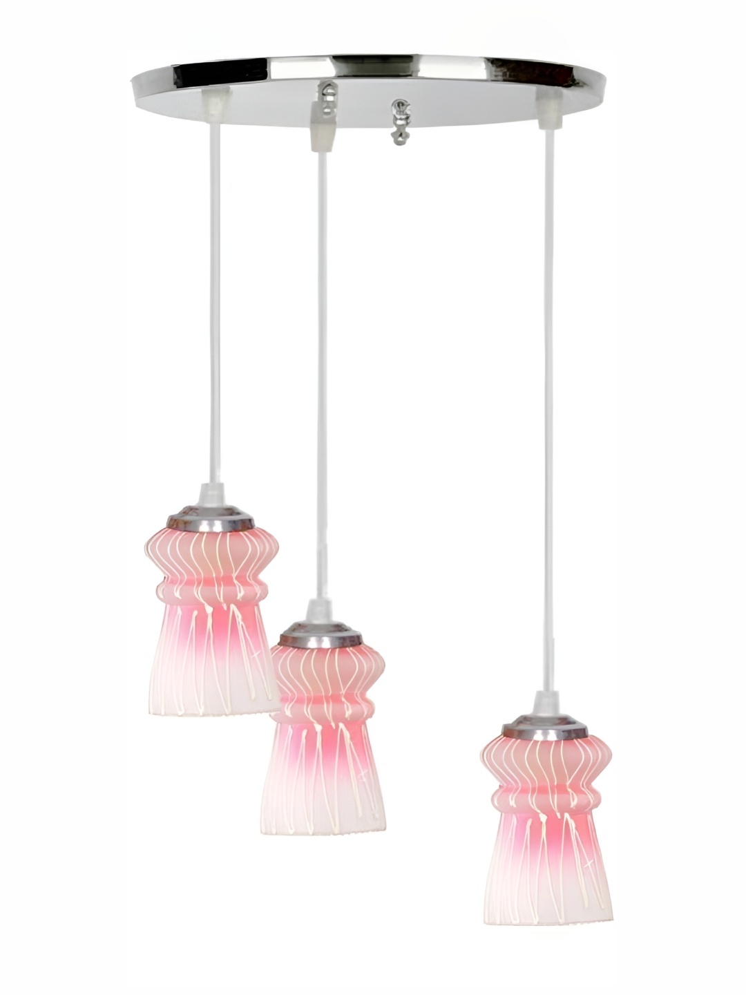 

Afast Pink & White Textured Glass Traditional Ceiling Lamp