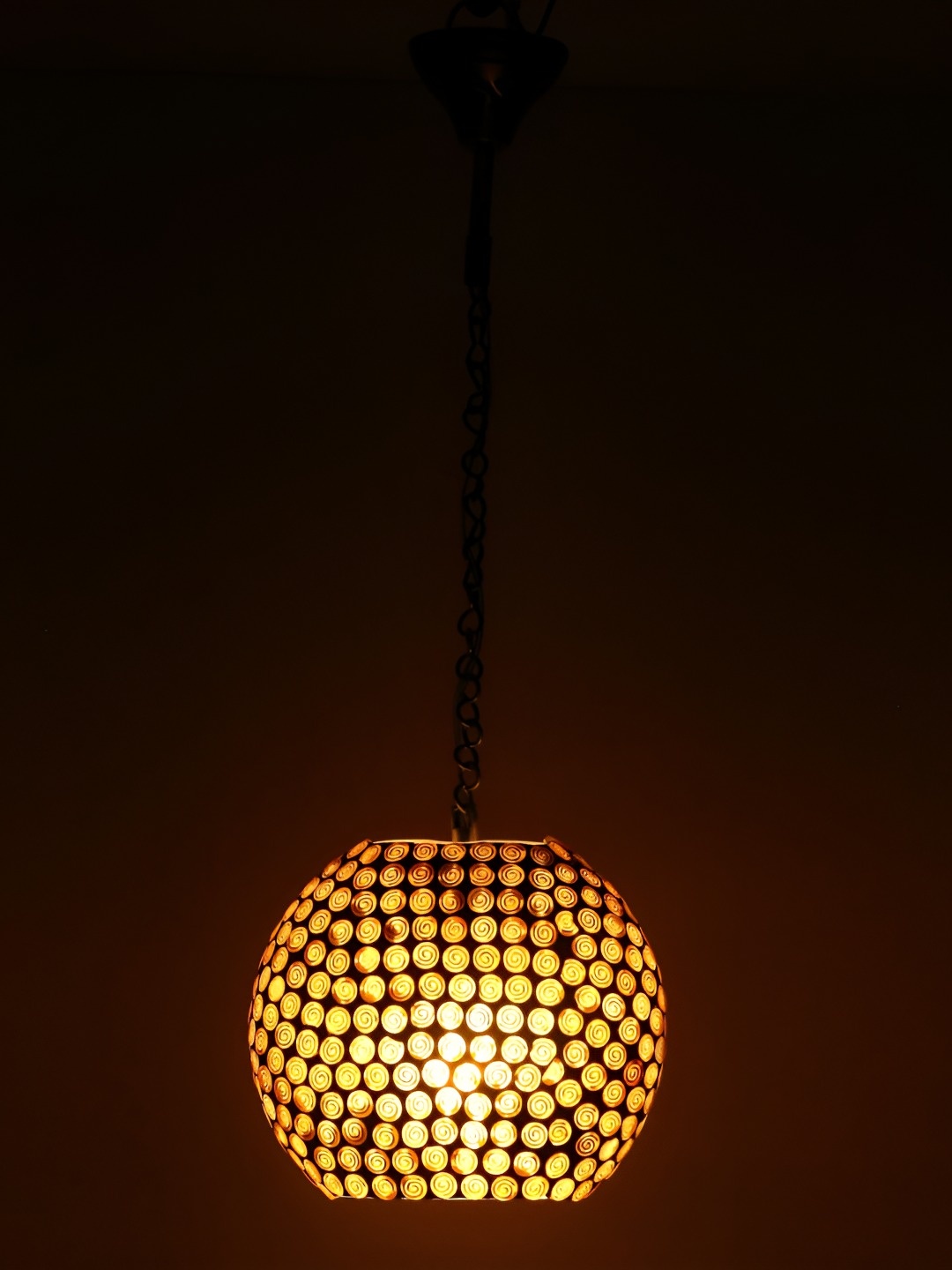 

Afast Gold Toned & White Printed Glass Traditional Ceiling Lamp