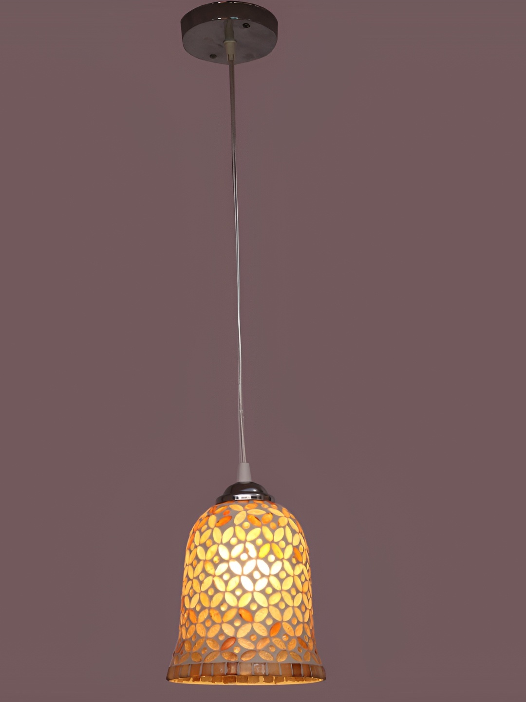 

Afast Silver-Toned Glass Traditional Ceiling Lamp