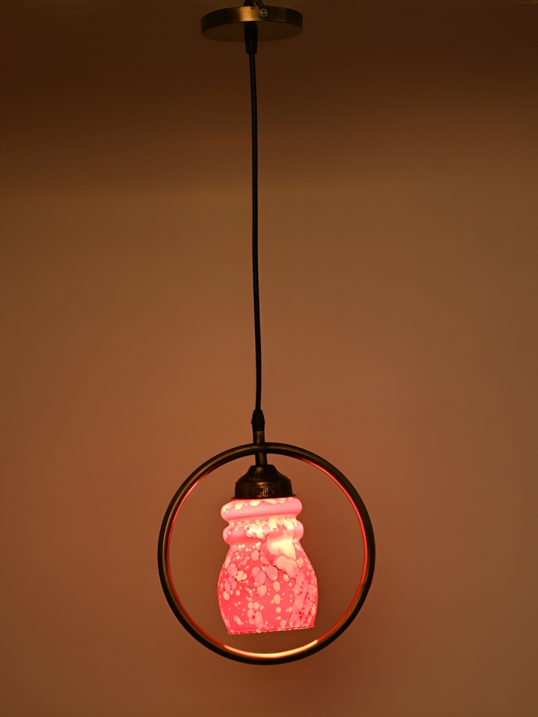 

Afast Pink Textured Glass Traditional Ceiling Lamp