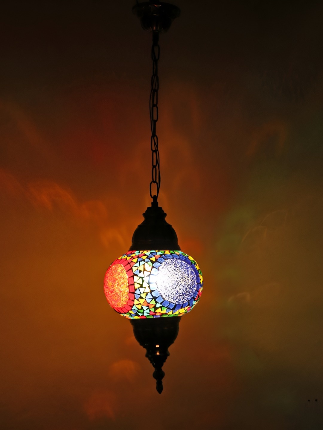 

Afast Copper-Toned Glass Traditional Ceiling Lamp