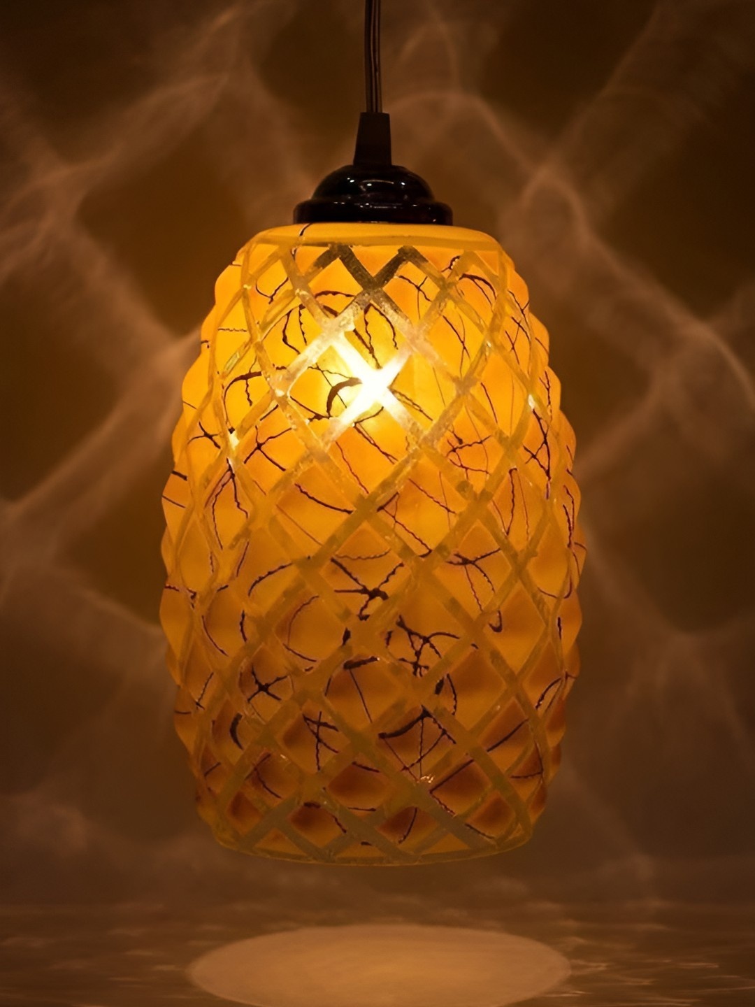 

Afast White & Yellow Textured Cylindrical Traditional Ceiling Lamp