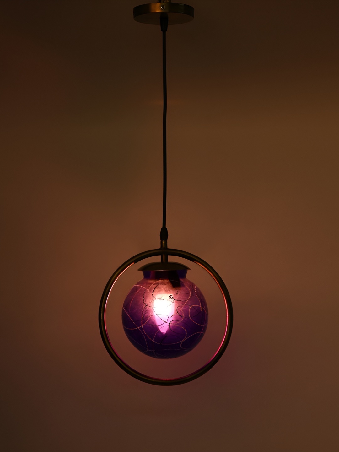 

Afast Pink & Purple Printed Traditional Spherical Shaped Ceiling Lamp