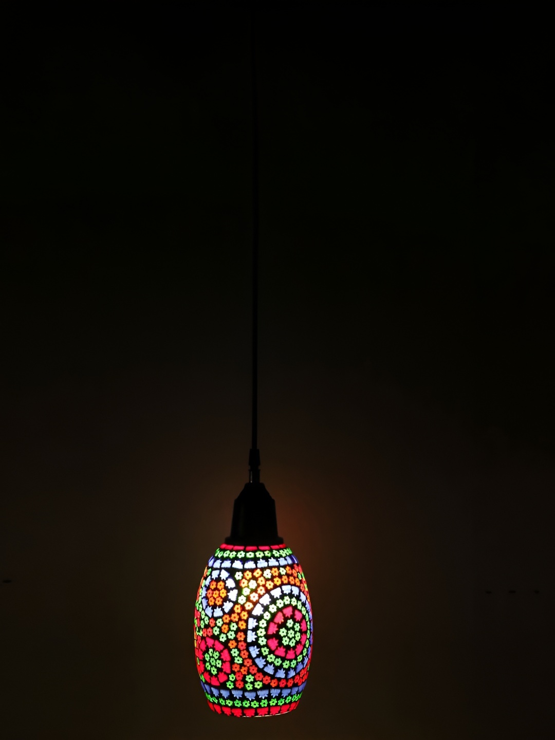 

Afast Red & Blue Floral Printed Glass Ceiling Lamp With Adjustable Cord