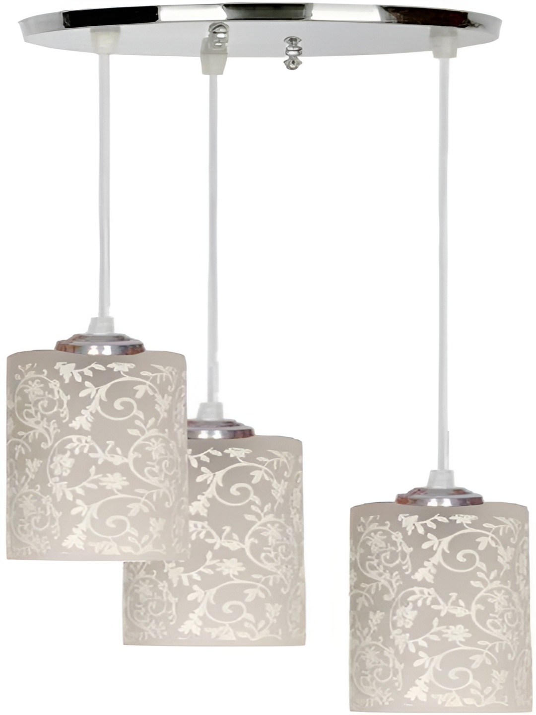 

Afast Beige Abstract Printed Glass Ceiling Lamp With Adjustable Cord