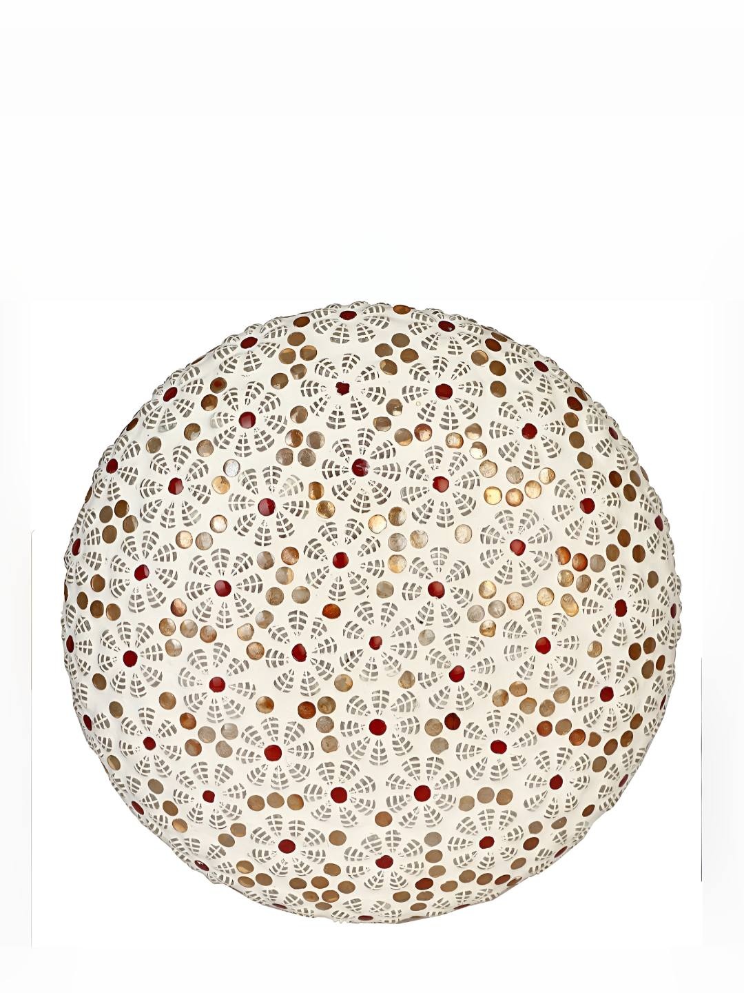 

Afast Cream & Red Textured Glass Traditional Spherical Shaped Ceiling Lamp