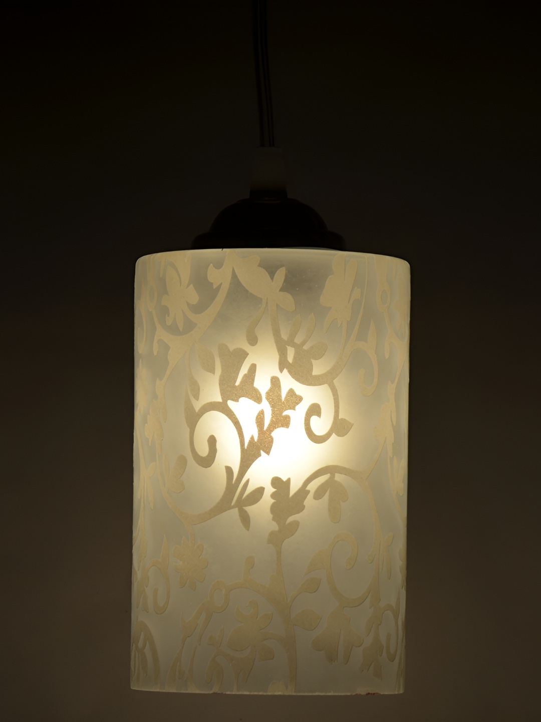 

Afast Beige Abstract Printed Glass Ceiling Lamp With Adjustable Cord