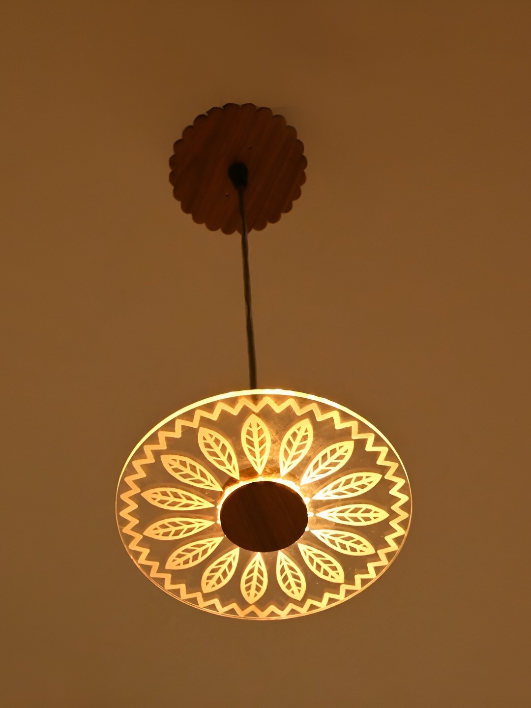 

Afast White & Transparent Printed Traditional Semi sphere Shaped Ceiling Lamp