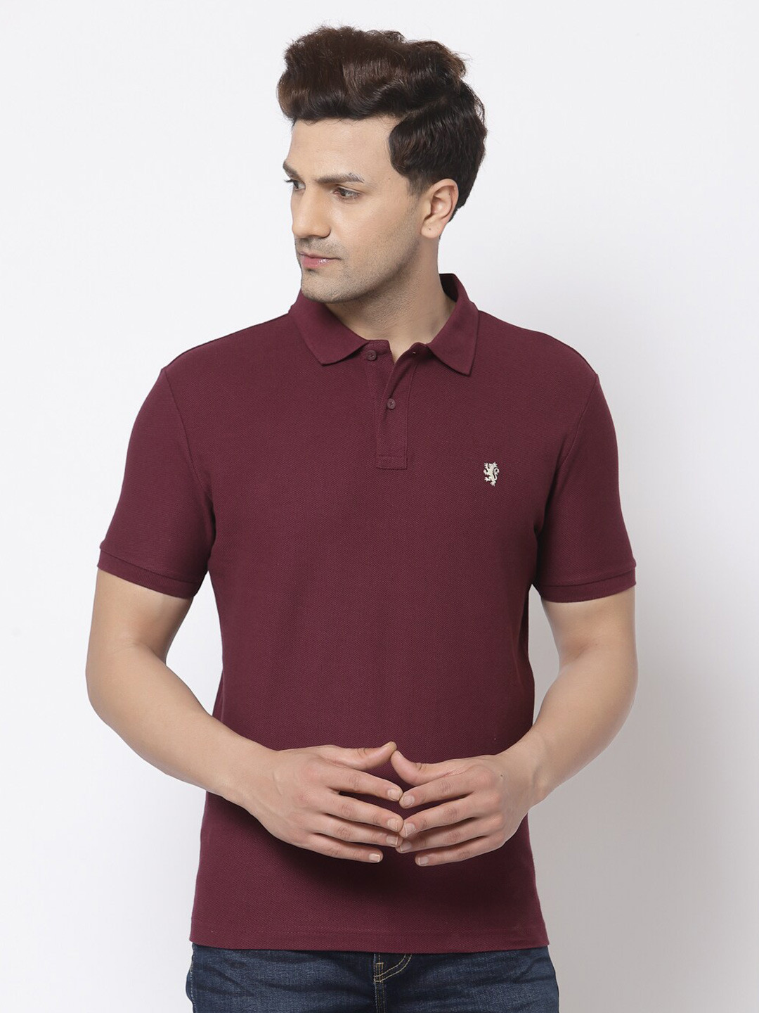 

Red Tape Polo Collar Pure Cotton T-shirt, Maroon