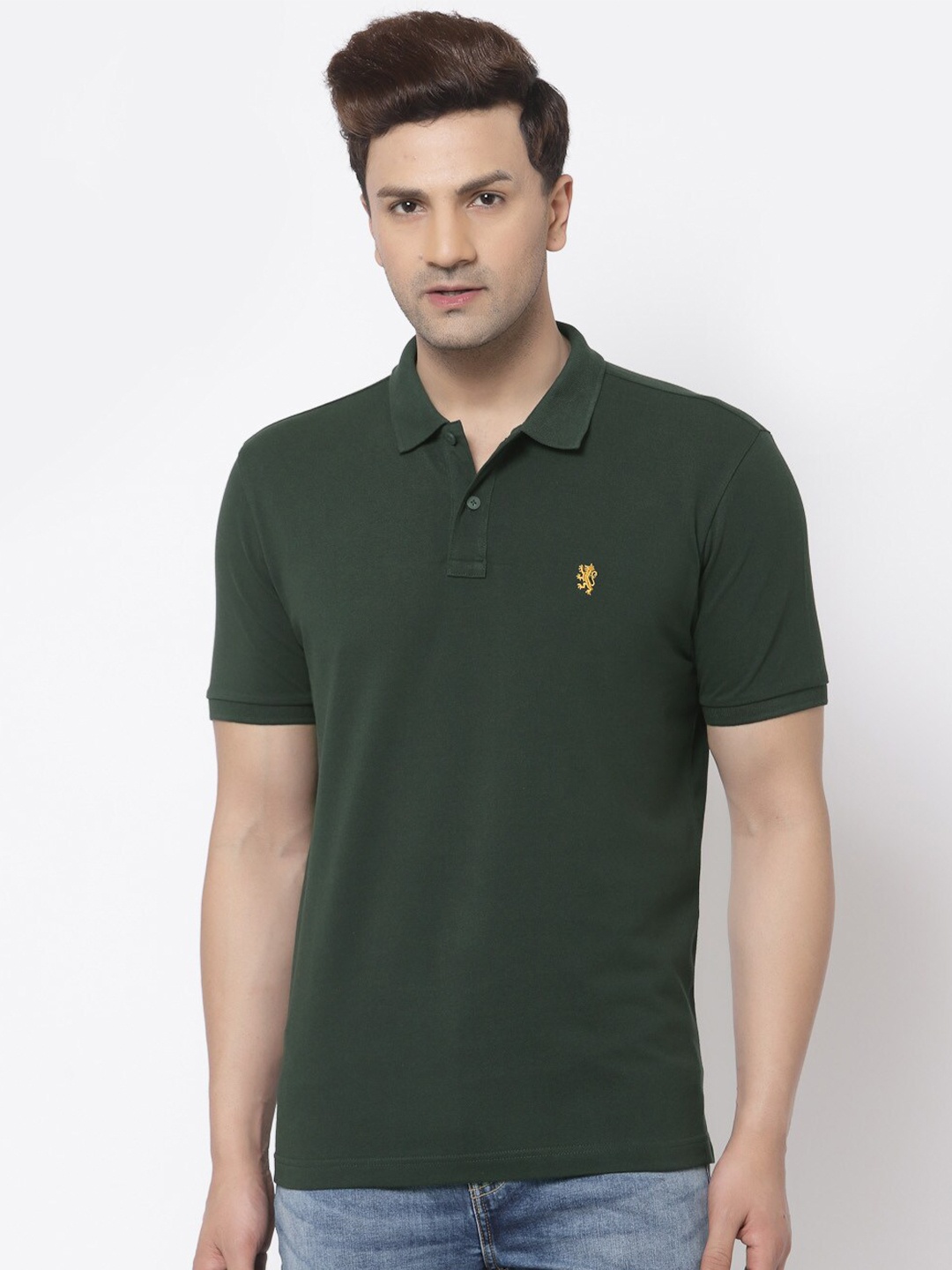 

Red Tape Polo Collar Pure Cotton T-shirt, Green