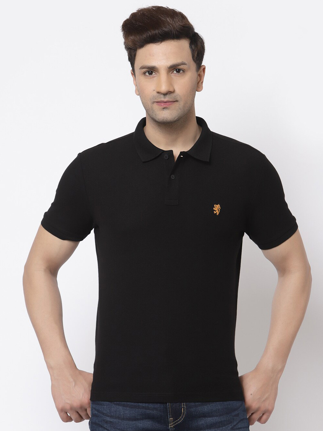 

Red Tape Polo Collar Pure Cotton T-shirt, Black