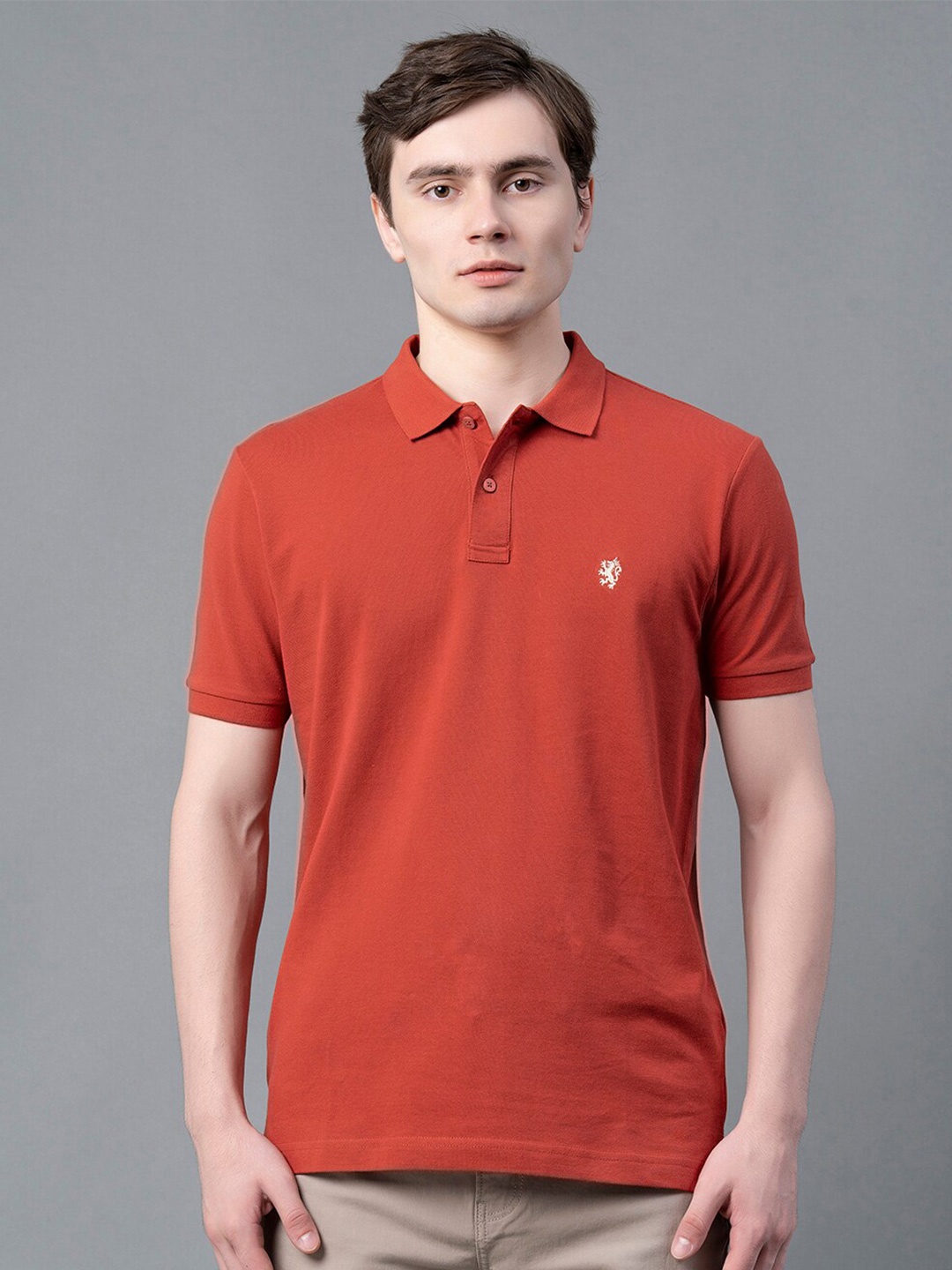 

Red Tape Polo Collar Pure Cotton Regular Fit T-shirt, Rust