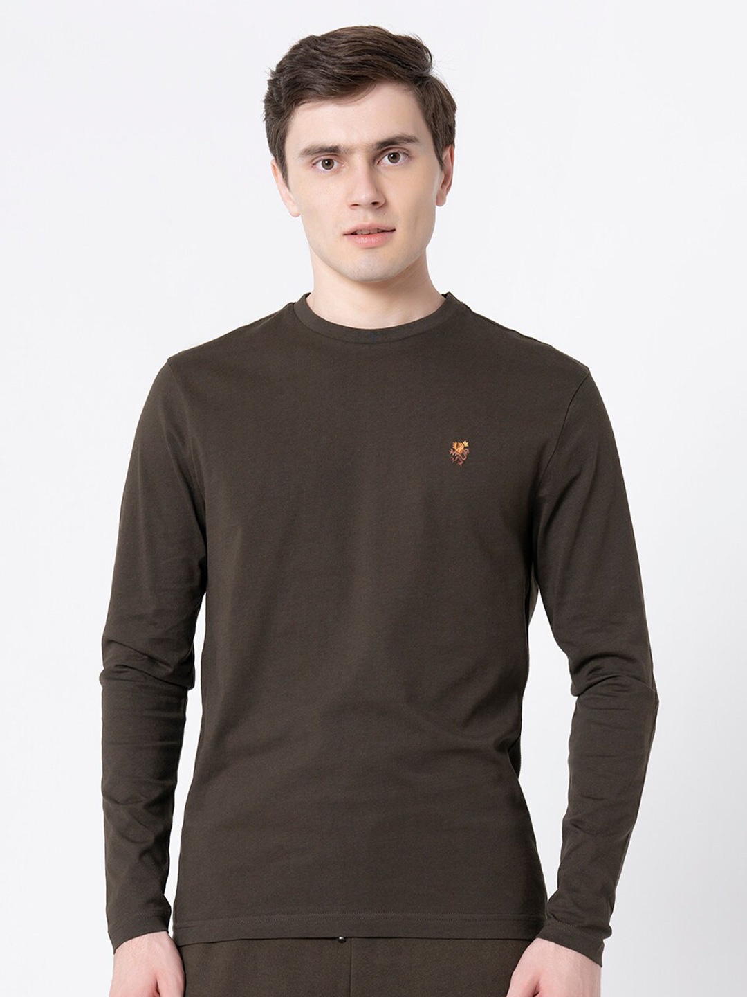 

Red Tape Round Neck Pure Cotton T-shirt, Olive