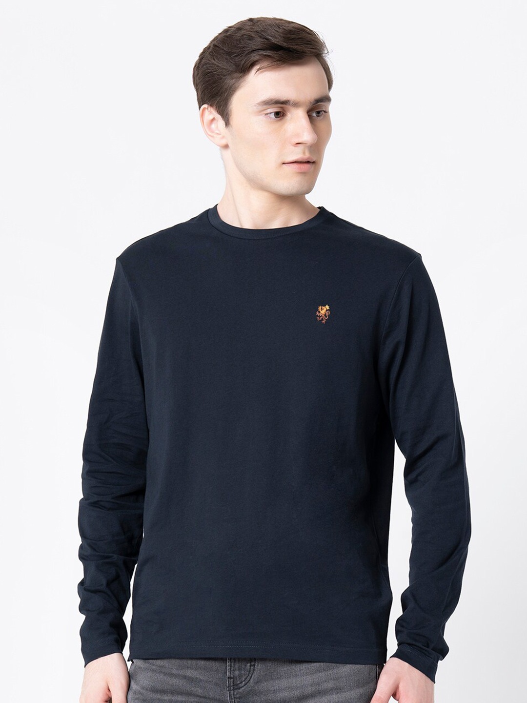 

Red Tape Round Neck Pure Cotton T-shirt, Navy blue