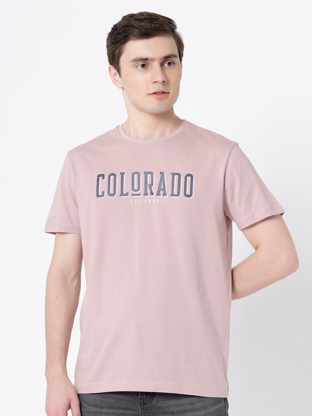 

Red Tape Typography Printed Pure Cotton T-shirt, Pink