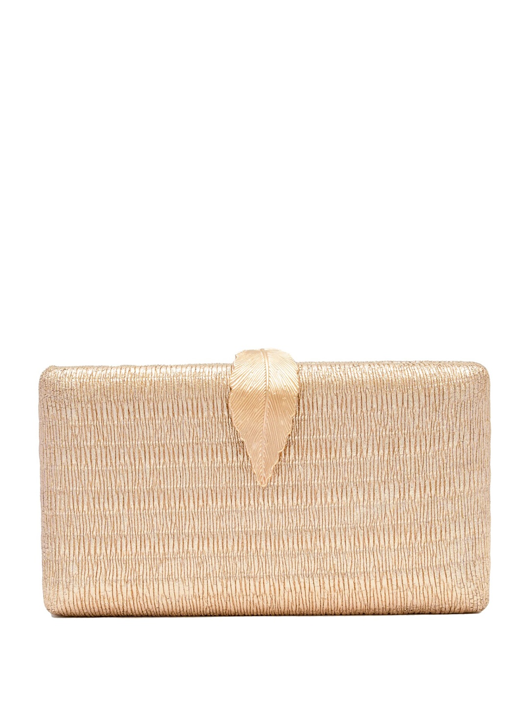 

CHOKORE Embellished Leaf Clutch, Champagne