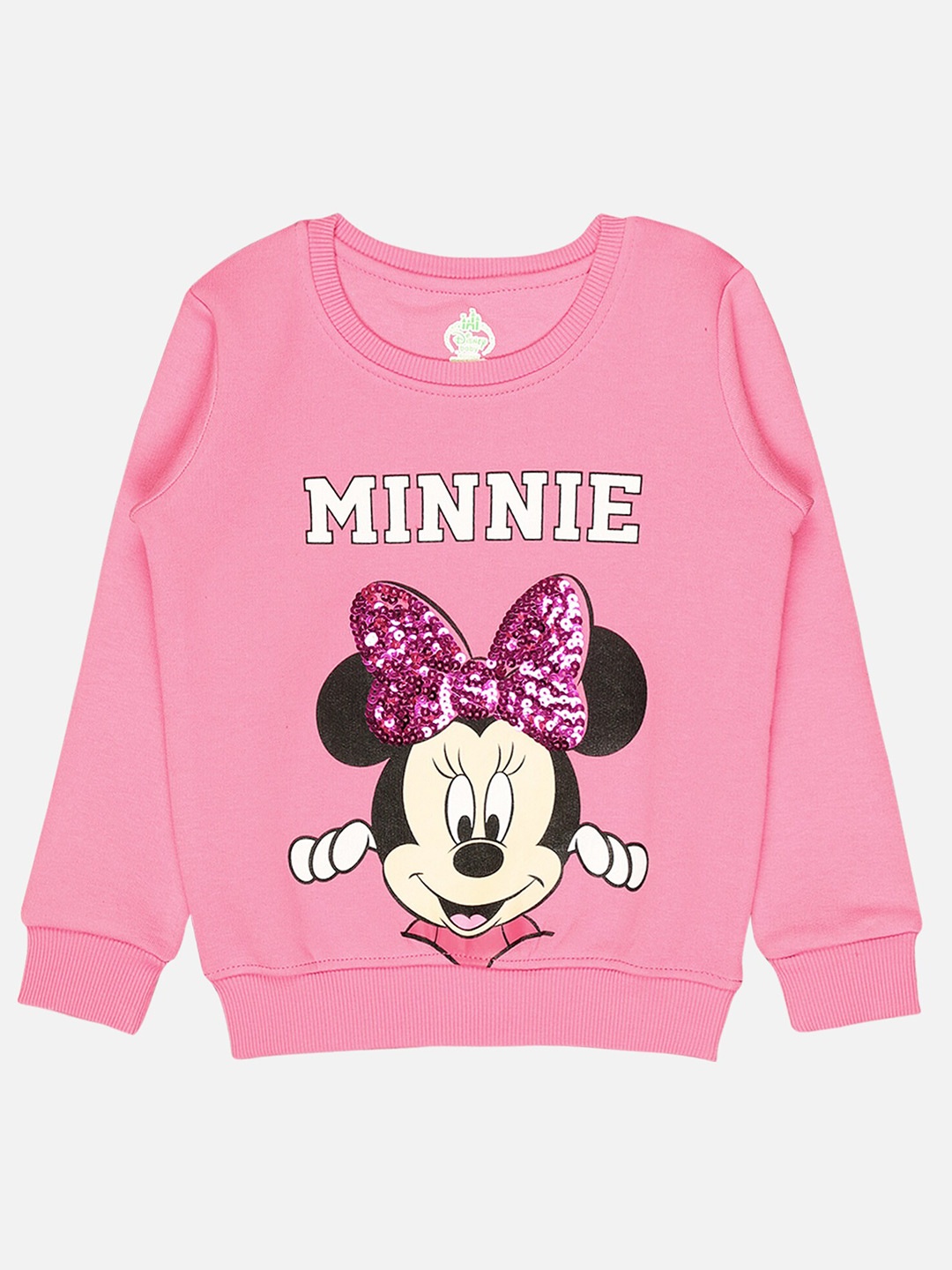 

Bodycare Kids Girls Minnie & Friends Printed Sequin Embellished Fleece Pullover, Pink