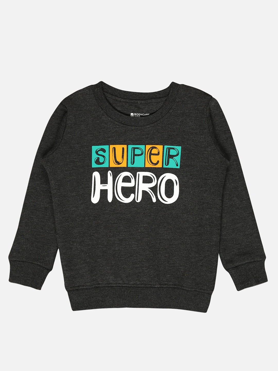 

Bodycare Kids Boys Typography Printed Fleece Sweatshirt, Grey