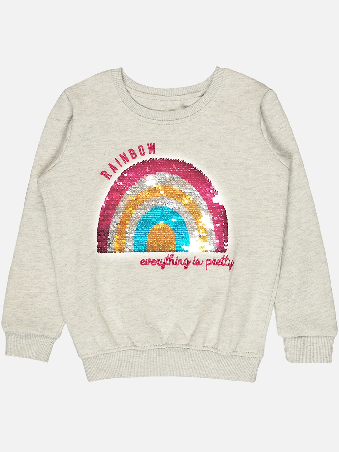 

Bodycare Kids Girls Sequin Embellished Fleece Pullover, Grey