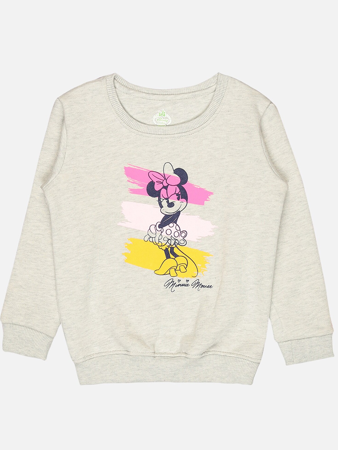

Bodycare Kids Girls Minnie & Friends Printed Round Neck Fleece Pullover, Grey