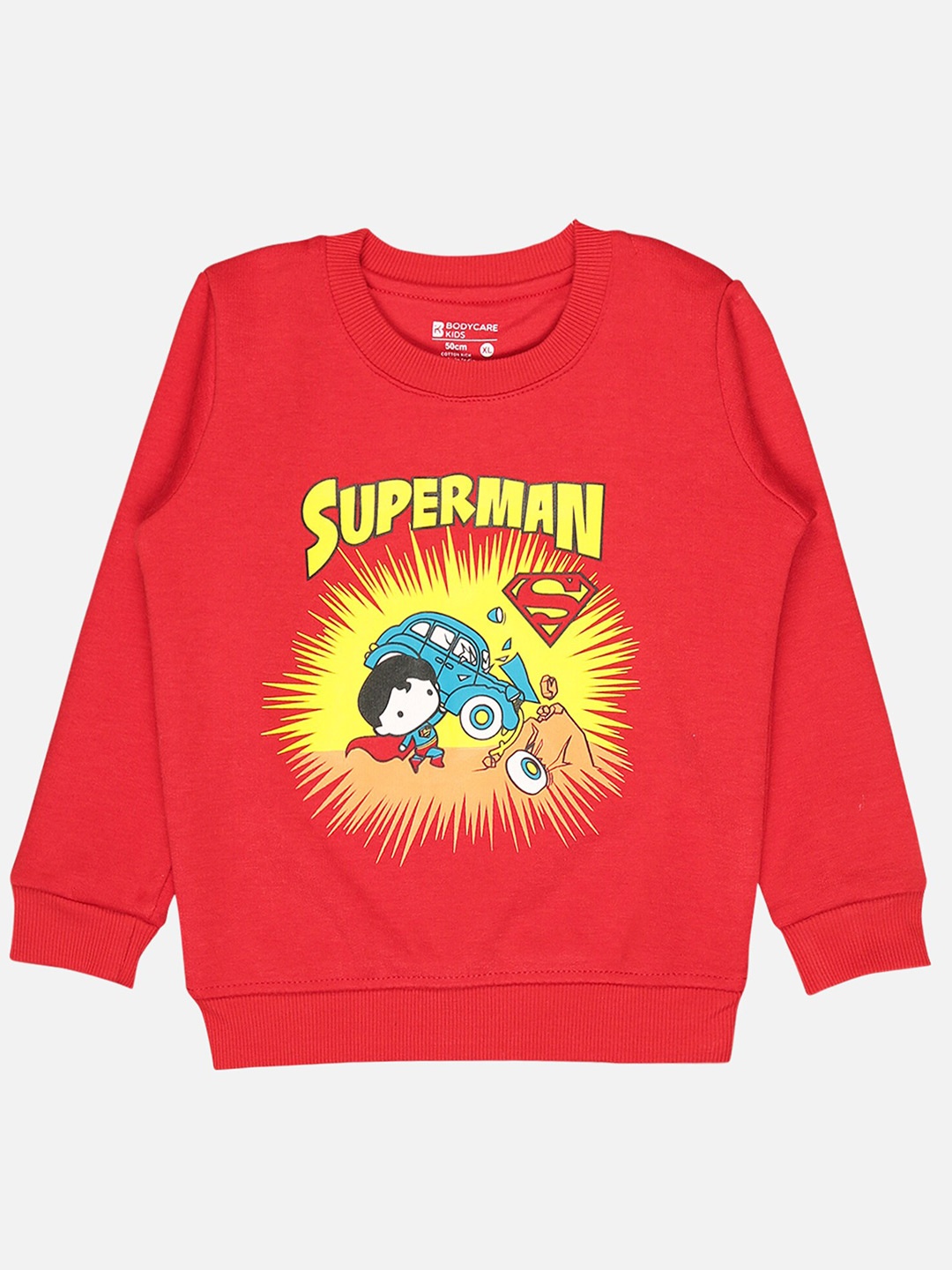 

Bodycare Kids Infant Boys Superman Printed Fleece Sweatshirt, Red